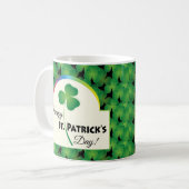 Mug Joyeuse Saint-Patrick avec trèfle (Devant gauche)