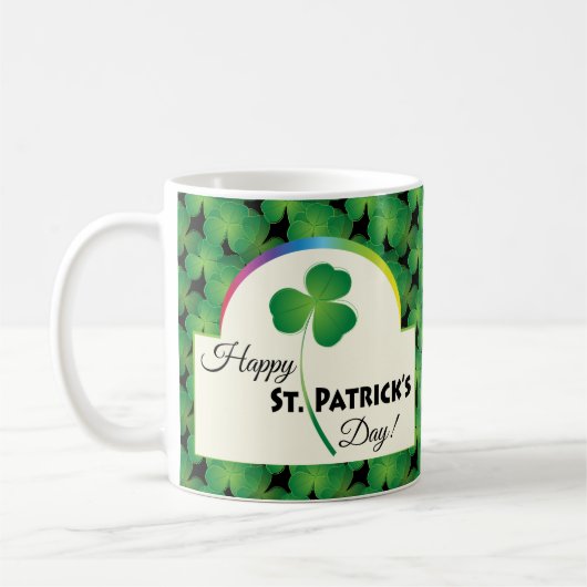 Mug Joyeuse Saint-Patrick avec trèfle (Gauche)