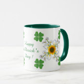 Mug Joyeuse Saint-Patrick ! Trèfle à quatre feuilles a (Devant droit)