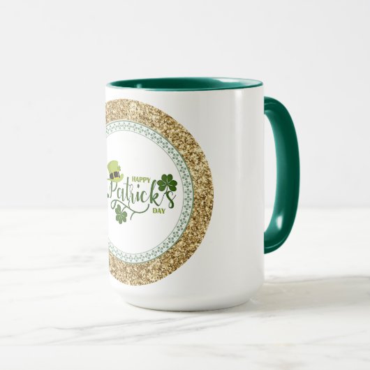 Mug Joyeuse Saint Patrick's Day, design de vacances, (Devant droit)