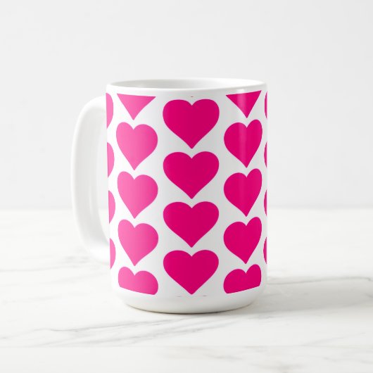 Mug Joyeuse Saint-Valentin - accent de cœur rose (Devant gauche)