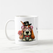 Mug Joyeuse Saint-Valentin Adorable Basset Hound (Gauche)