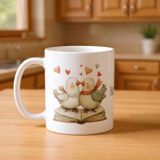 Mug Joyeuse Saint-Valentin Adorables Oiseaux de l'Amou