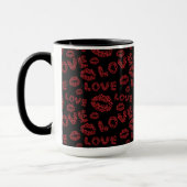 Mug Joyeuse Saint-Valentin Amour Élégant Rouge & Noir (Gauche)