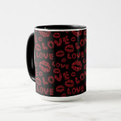 Mug Joyeuse Saint-Valentin Amour Élégant Rouge & Noir (Devant gauche)