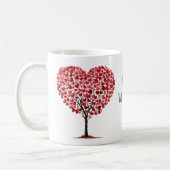 Mug Joyeuse Saint-Valentin Arbre à coeurs rouges (Gauche)