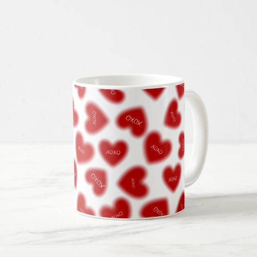 Mug Joyeuse Saint-Valentin Câlins et Baisers Moderne (Devant droit)