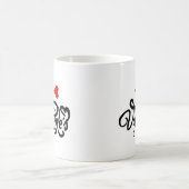 Mug Joyeuse Saint-Valentin calligraphie Cœurs Rouges F (Centre)