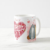 Mug Joyeuse Saint-Valentin Cœur Rouge et Nom (Devant droit)