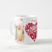Mug Joyeuse Saint-Valentin Cœur Rouge et Nom (Devant gauche)