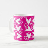 Mug Joyeuse Saint-Valentin Cœurs Blancs (Devant gauche)