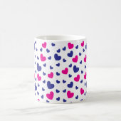 Mug Joyeuse Saint-Valentin Cœurs Bleus Roses Motif (Centre)