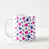 Mug Joyeuse Saint-Valentin Cœurs Bleus Roses Motif (Gauche)