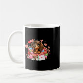 Mug Joyeuse Saint-Valentin Cœurs Mignon Teckel Chien A (Gauche)