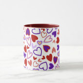 Mug Joyeuse Saint Valentin cœurs rouges roses bleus ro (Centre)