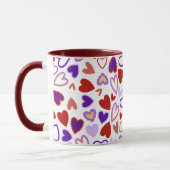 Mug Joyeuse Saint Valentin cœurs rouges roses bleus ro (Gauche)