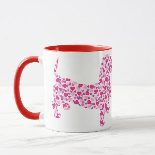 Mug Joyeuse Saint-Valentin Dachshund (Gauche)