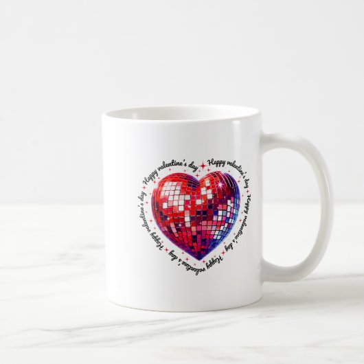Mug Joyeuse Saint-Valentin Drôle Coquette Rouge Disco (Droite)