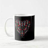 Mug Joyeuse Saint-Valentin Drôle de squelette cœur en (Gauche)