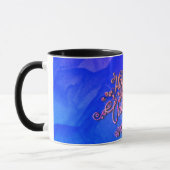 Mug Joyeuse Saint-Valentin lettrage cœur bleu (Gauche)