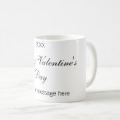 Mug Joyeuse Saint-Valentin nom date message simple élé (Devant droit)