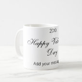 Mug Joyeuse Saint-Valentin nom date message simple élé (Devant gauche)