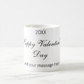 Mug Joyeuse Saint-Valentin nom date message simple élé (Centre)