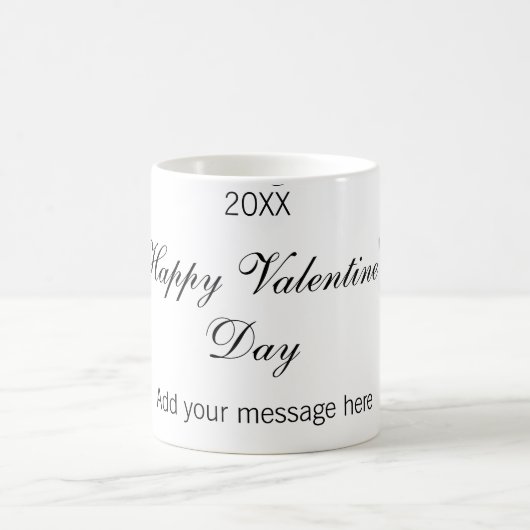 Mug Joyeuse Saint-Valentin nom date message simple élé (Centre)