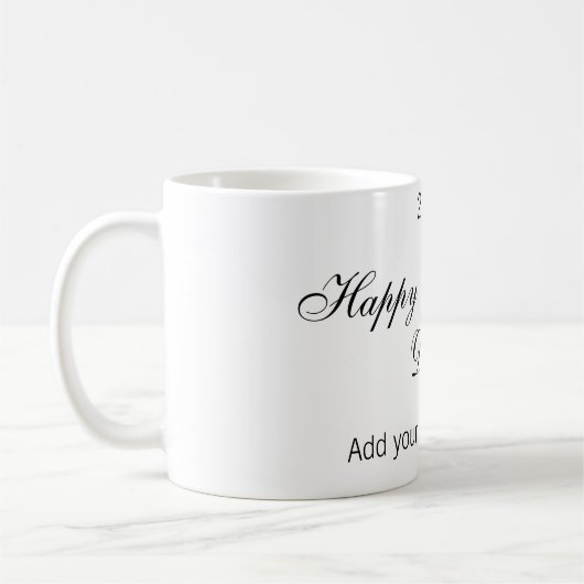 Mug Joyeuse Saint-Valentin nom date message simple élé (Gauche)