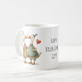 Mug Joyeuse Saint-Valentin oies fantaisistes (Devant gauche)