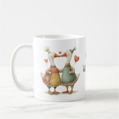 Mug Joyeuse Saint-Valentin oies fantaisistes (Gauche)