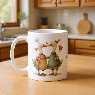 Mug Joyeuse Saint-Valentin oies fantaisistes