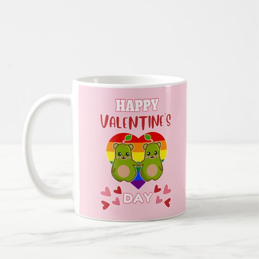 Mug Joyeuse Saint-Valentin Ourson Mignon en forme de P (Gauche)