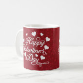 Mug Joyeuse Saint-Valentin Rouge Pailleté Élégant (Devant gauche)