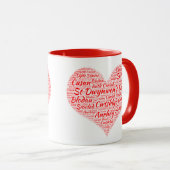 Mug Joyeuse St Dwynwens Day - Heart Word Cloud (Devant droit)
