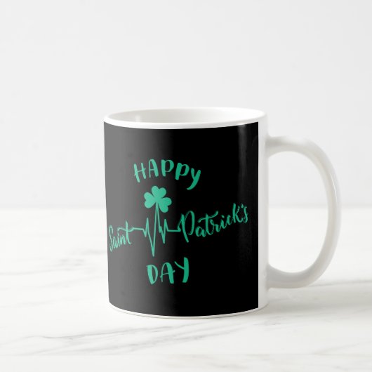 Mug Joyeuse St Patrick Day Battement de coeur trèfle (Droite)
