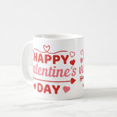 Mug Joyeuse Valentines citation du jour avec les coeur (Devant gauche)