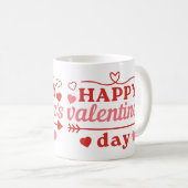 Mug Joyeuse Valentines citation du jour avec les coeur (Devant droit)