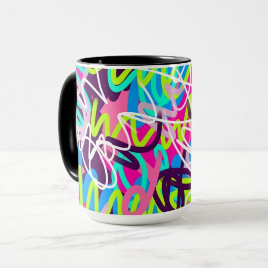 Mug Joyeuses couleurs Moderne Abstrait (Devant gauche)