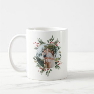 Mug Joyeuses Fêtes à Maman Baies de Houx Photo de Fami