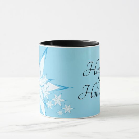 Mug Joyeuses fêtes avec l'art des flocs de neige (Centre)