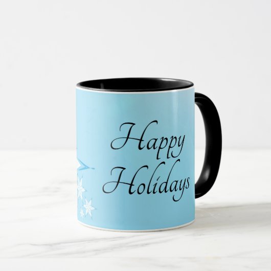 Mug Joyeuses fêtes avec l'art des flocs de neige (Devant droit)
