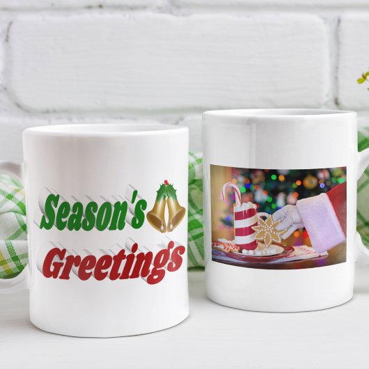 Mug Joyeuses Fêtes Bells Typographie photo de Noël