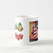 Mug Joyeuses Fêtes Bells Typographie photo de Noël (Centre)