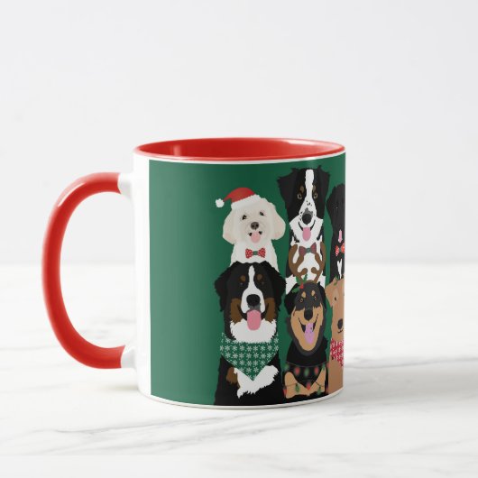 Mug Joyeuses fêtes Chiens mignons (Gauche)