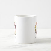 Mug Joyeuses Fêtes Couronne Florale Aquarelle Nom (Centre)
