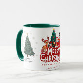 Mug Joyeuses Fêtes de Noël Arbre Renne (Devant gauche)