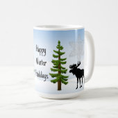 Mug Joyeuses Fêtes d'Hiver Élan et Flocon de Neige (Devant droit)