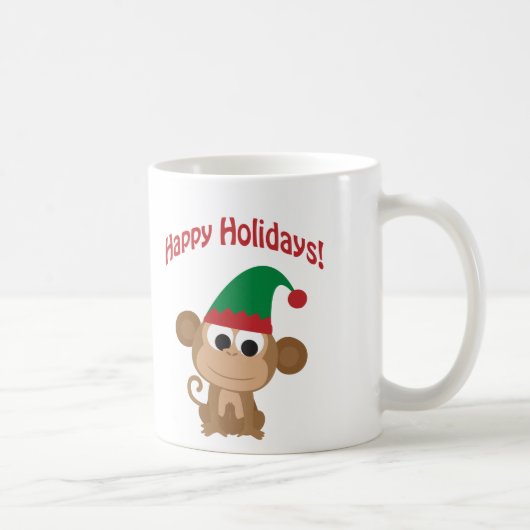 Mug Joyeuses fêtes ! Elfe de Noël singe (Droite)