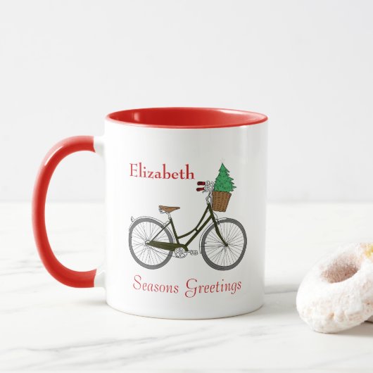 Mug Joyeuses Fêtes Festif Personnalisé (Avec donut)